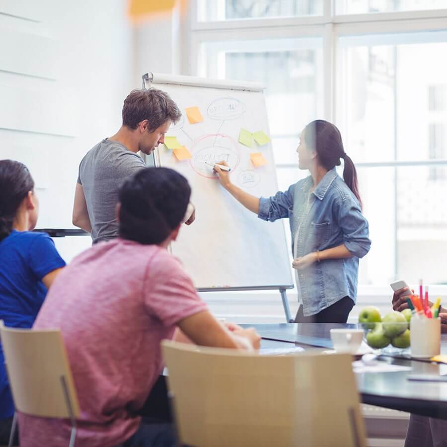 Team working in office environment